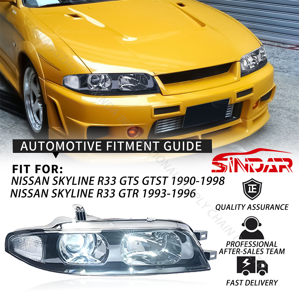 Auto Headlight for Nissan Skyline R33 GTR 1993-1996 gtst 93-96 spec 1 Not for 95-98