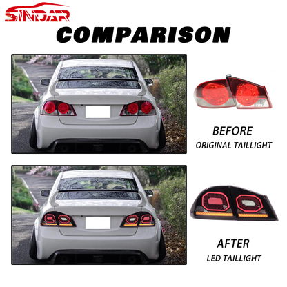 SINDAR Auto LED Animated Running Light Taillight for Honda Civic 8th FD SeriesFD2 Type R Mugen 2006-2015 Starry Sky Light Style