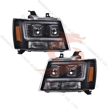 LED Headlight for Chevrolet Tahoe Avalanche Suburban 1500 2500 2007-2014 Turn Signal Headlamp Black Housing 07-14