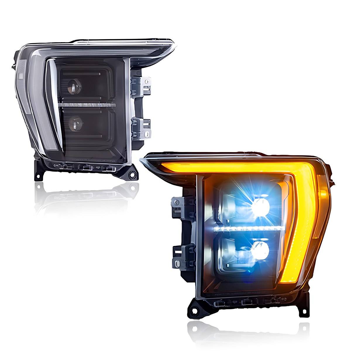 LED Headlight for Ford Raptor F150 2021-2023 Black Housing With DRL Sequential Turning Signal Head Lamp 21-23