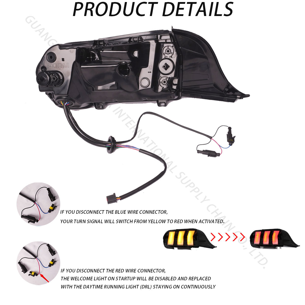 For Ford Mustang 2024-2025 model RGB taillights (smoke black lamp cover + RGB light source)