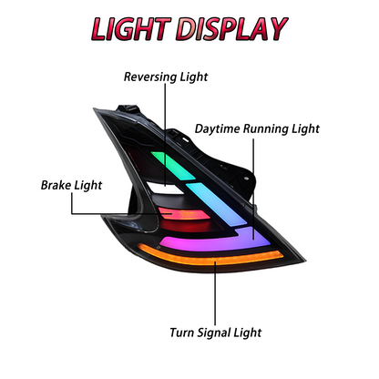 SINDAR Car RGB Tail Lamp LED Taillight for Nissan 370z 2008-2019 Fairlady Z34 2010 2011