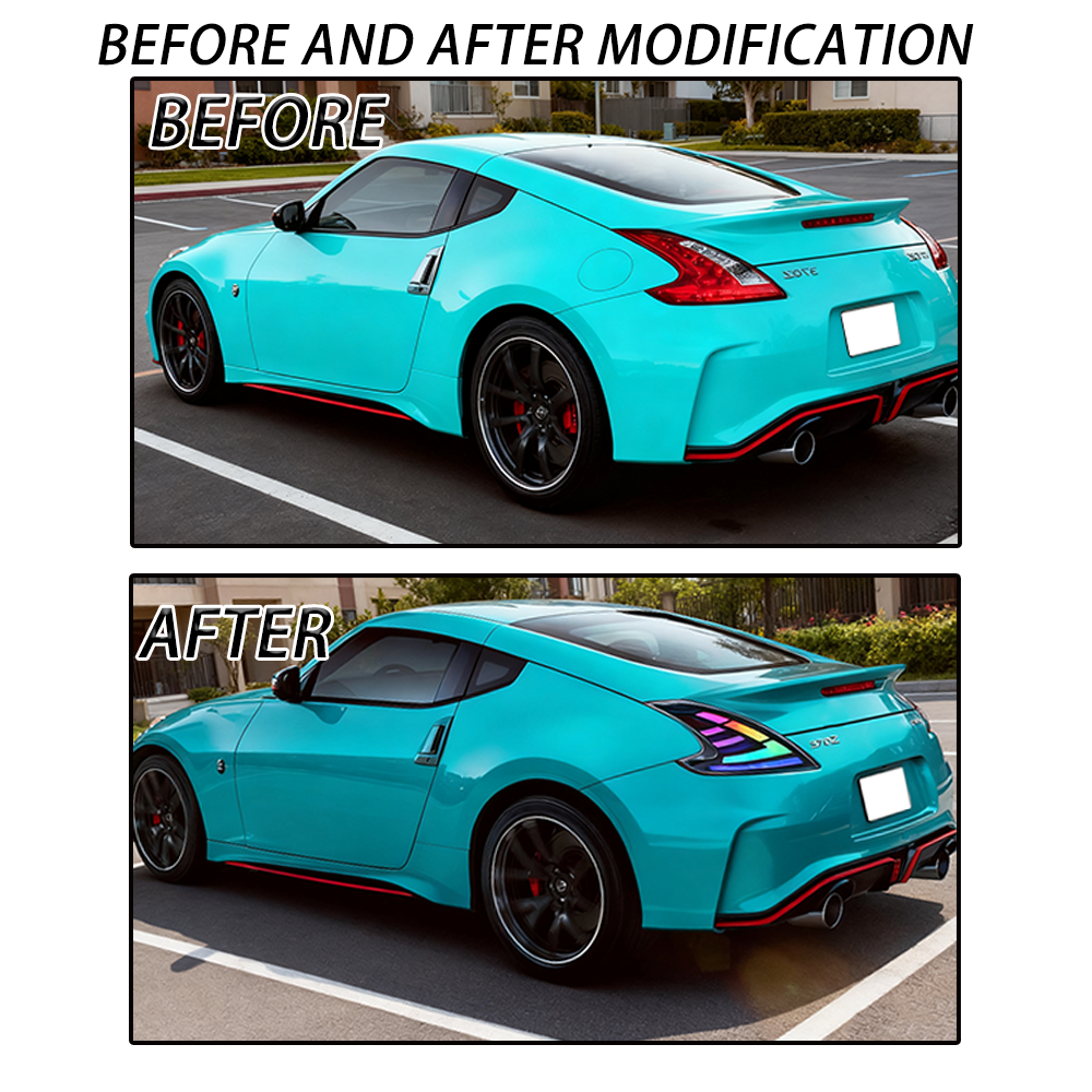 SINDAR Car RGB Tail Lamp LED Taillight for Nissan 370z 2008-2019 Fairlady Z34 2010 2011
