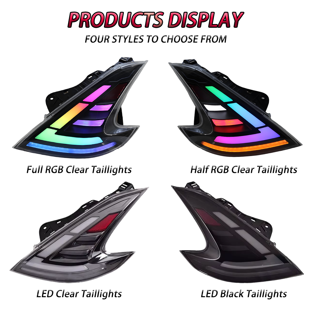 SINDAR Car RGB Tail Lamp LED Taillight for Nissan 370z 2008-2019 Fairlady Z34 2010 2011