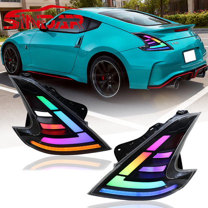 SINDAR Car RGB Tail Lamp LED Taillight for Nissan 370z 2008-2019 Fairlady Z34 2010 2011