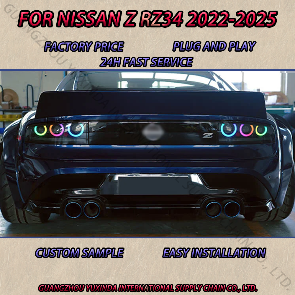SINDAR Auto RGB Taillights Modified LED Tail Lights for Nissan RZ34 FairladyZ NismoZ 400Z 2022-2025