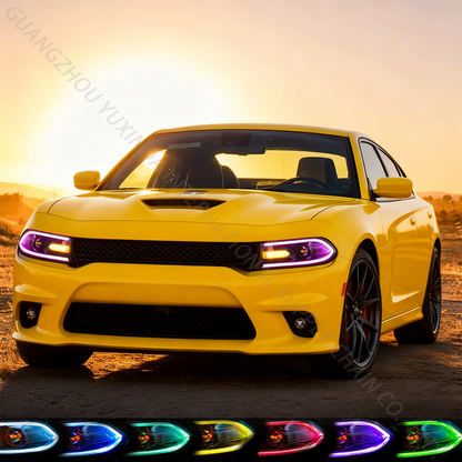 SINDAR Auto RGB Headlight Assembly Modified LED Head Lamp for Dodge Charger 2015-2021 7th Gen Wholesale