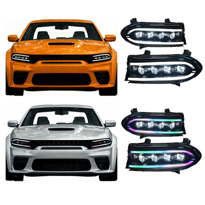 SINDAR RGB Animated Headlight Assembly Modified LED DRL for Dodge Charger SRT HellCat 2015-2021 Facelift 7th Gen 15-21 Wholesale