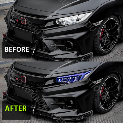 SINDAR Auto New RGB Animated LED Headlight Head Lamp for Honda Civic ten Gen Civic X 2016-2020