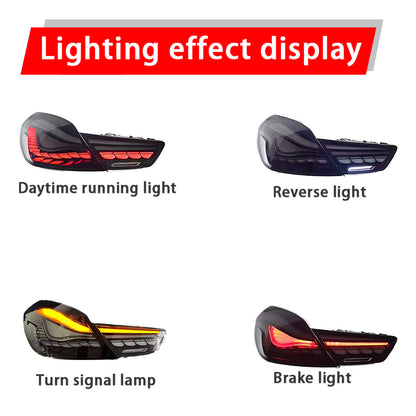 Sidnar Auto Taillight for BMW 6 Series F06 F12 F13 2010-2017 Modified LED Dragon Scale Water Turn Signal Taillights Assembly