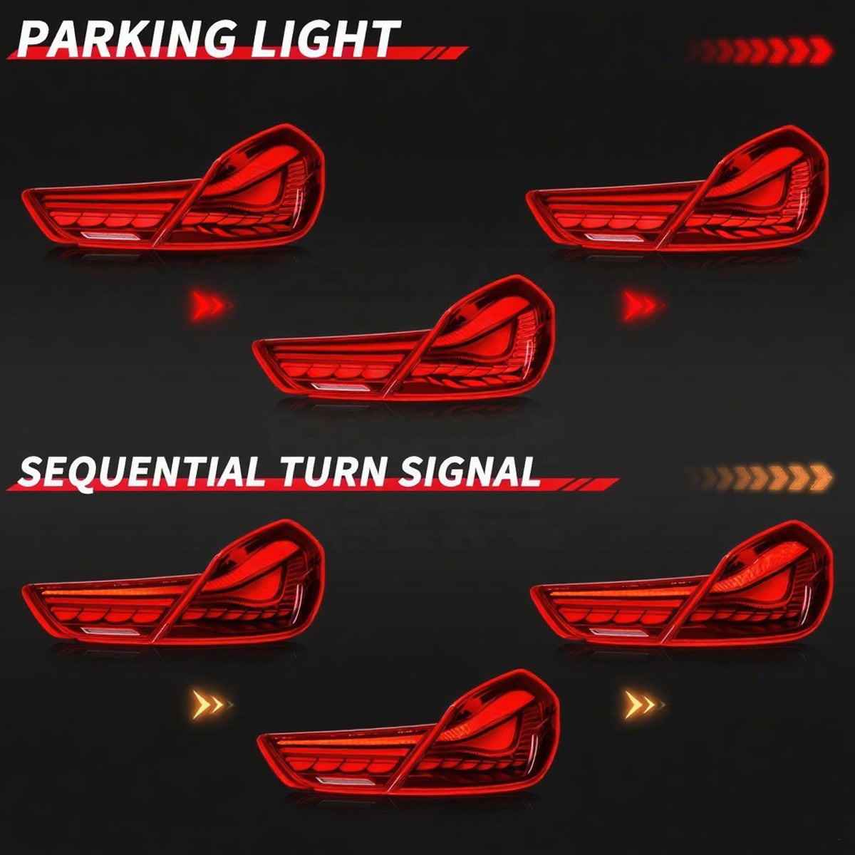 Sidnar Auto Taillight for BMW 6 Series F06 F12 F13 2010-2017 Modified LED Dragon Scale Water Turn Signal Taillights Assembly
