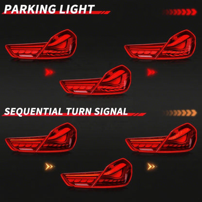 Sidnar Auto Taillight for BMW 6 Series F06 F12 F13 2010-2017 Modified LED Dragon Scale Water Turn Signal Taillights Assembly