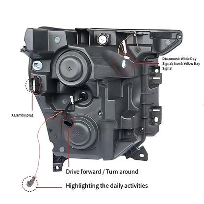 LED Headlight for Ford Raptor F150 2021-2023 Black Housing With DRL Sequential Turning Signal Head Lamp 21-23
