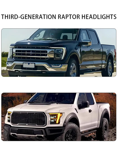 LED Headlight for Ford Raptor F150 2021-2023 Black Housing With DRL Sequential Turning Signal Head Lamp 21-23