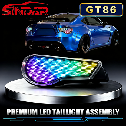 SINDAR Car Digital Taillights Accessories for Toyota GT86 and Subaru BRZ GT86 2012-2023 RGB LED Tail Lights Parts 12-23