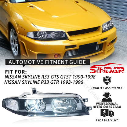 Auto Headlight for Nissan Skyline R33 GTR 1993-1996 gtst 93-96 spec 1 Not for 95-98