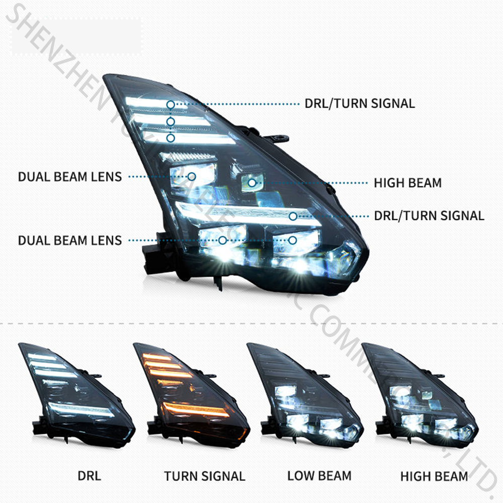 SINDAR Auto LED Headlights Assembly for Nissan GT-R GTR R35 2009-2025 NEW Modified Head Lamp