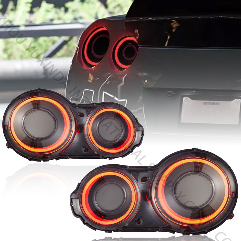 SINDAR 2-pcs New LED RGB Tail Lamp Modified Taillight for Nissan GT-R GTR R35 2009-2025