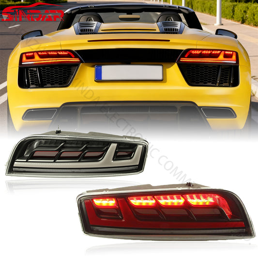SINDAR Auto LED Taillight Assembly Tail Lamp Accessories for Audi R8 V10 5.2 FSI 2008-2016 1th Gen Upgrade to 2th Gen Taillight