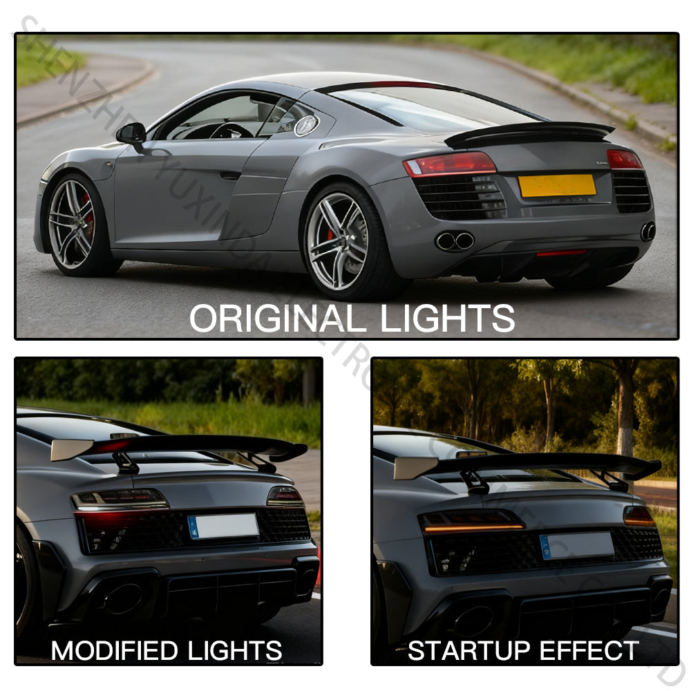 SINDAR Auto LED Taillight Assembly Tail Lamp Accessories for Audi R8 V10 5.2 FSI 2008-2016 1th Gen Upgrade to 2th Gen Taillight