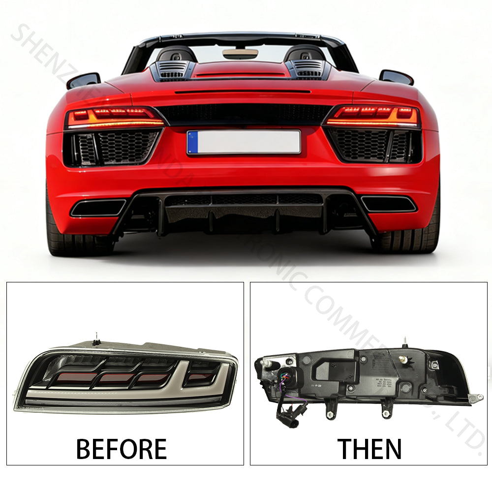 SINDAR Auto LED Taillight Assembly Tail Lamp Accessories for Audi R8 V10 5.2 FSI 2008-2016 1th Gen Upgrade to 2th Gen Taillight