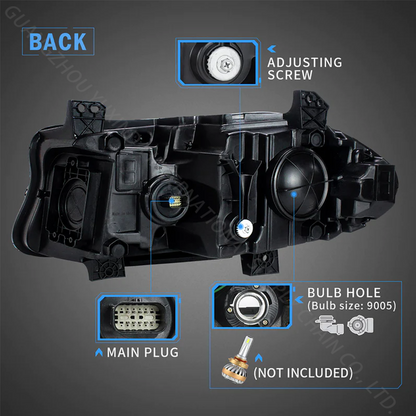 SINDAR Auto RGB Headlight Assembly Modified LED Head Lamp for Dodge Charger 2015-2021 7th Gen Wholesale