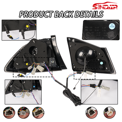 SINDAR Auto LED Animated Running Light Taillight for Honda Civic 8th FD SeriesFD2 Type R Mugen 2006-2015 Starry Sky Light Style