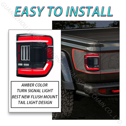 SINDAR Auto 2pcs LED taillight with startup animation Suitable for Jeep Gladiator 2020-2025